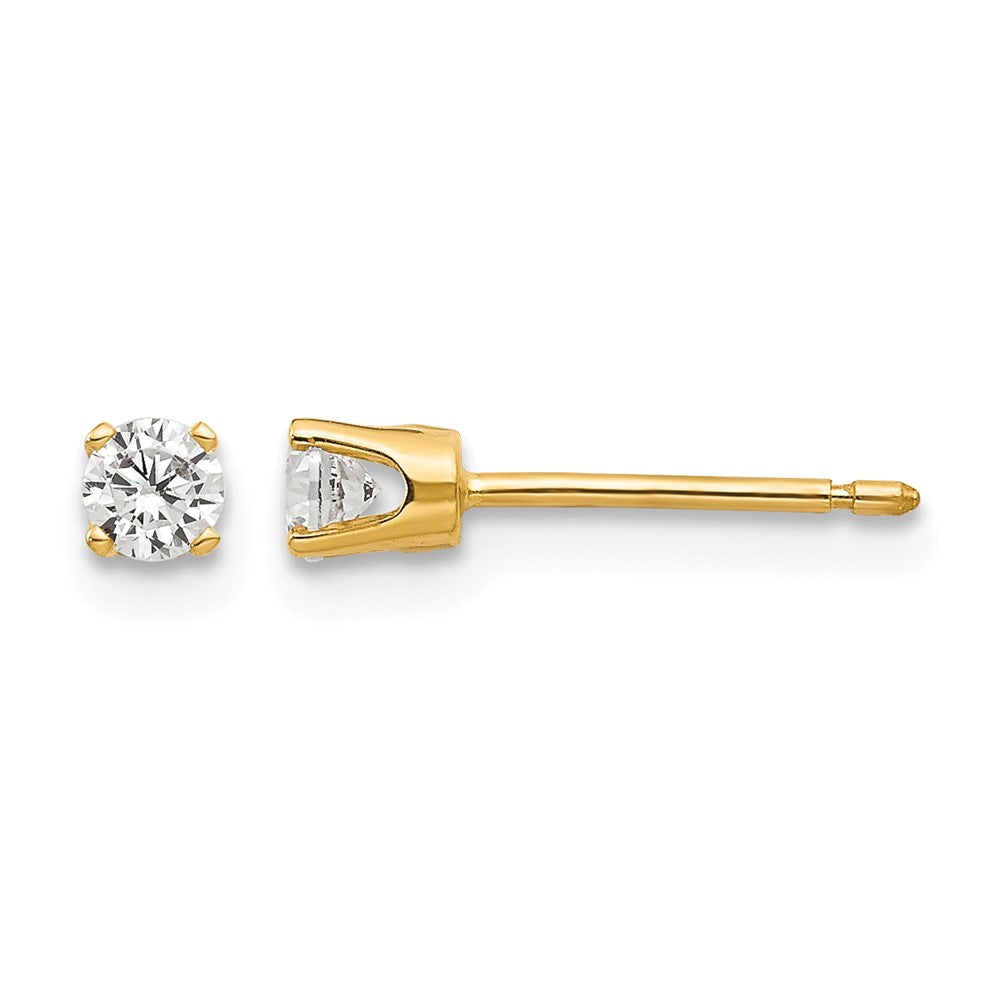 14k 3mm CZ stud earrings