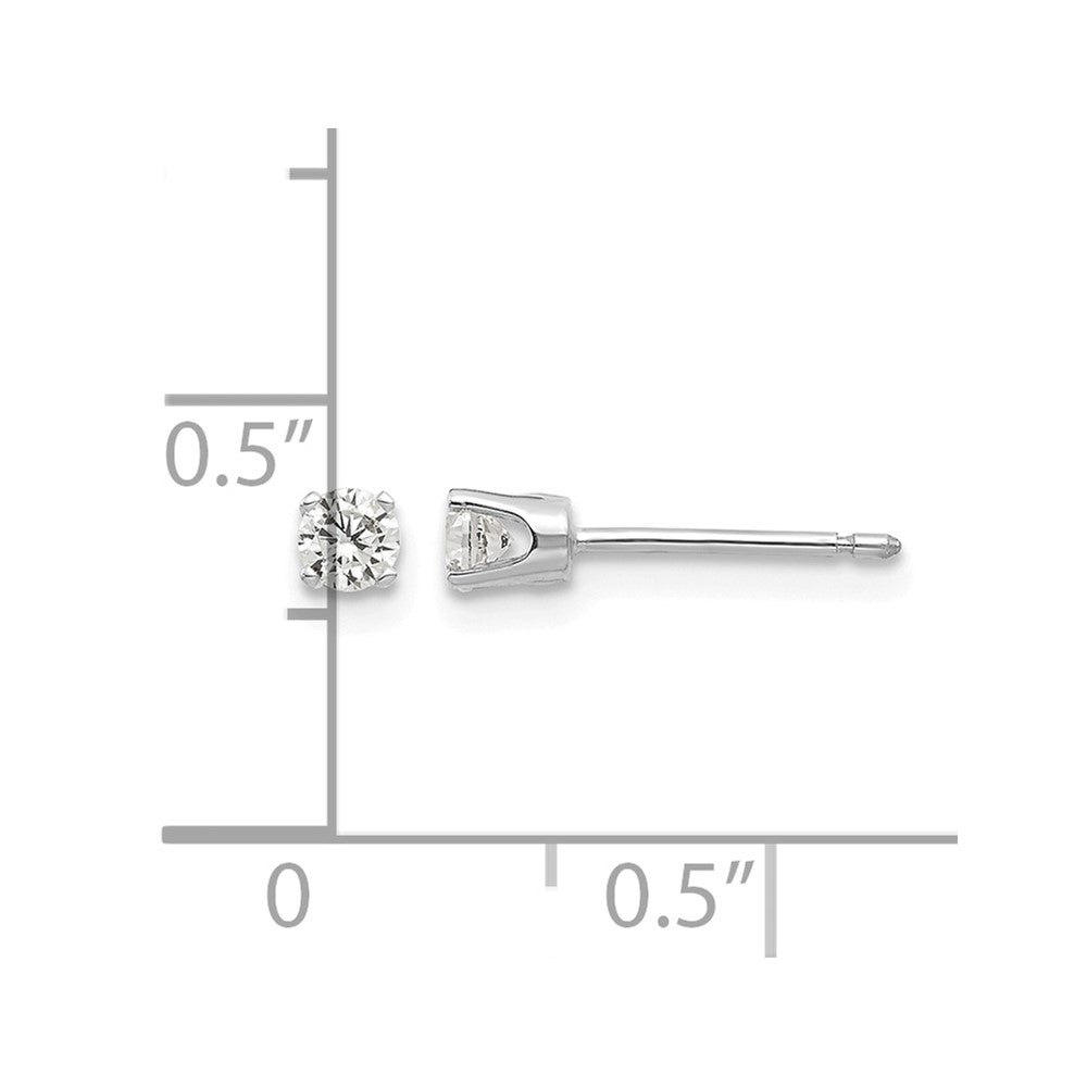 14k White Gold 3mm CZ stud earrings