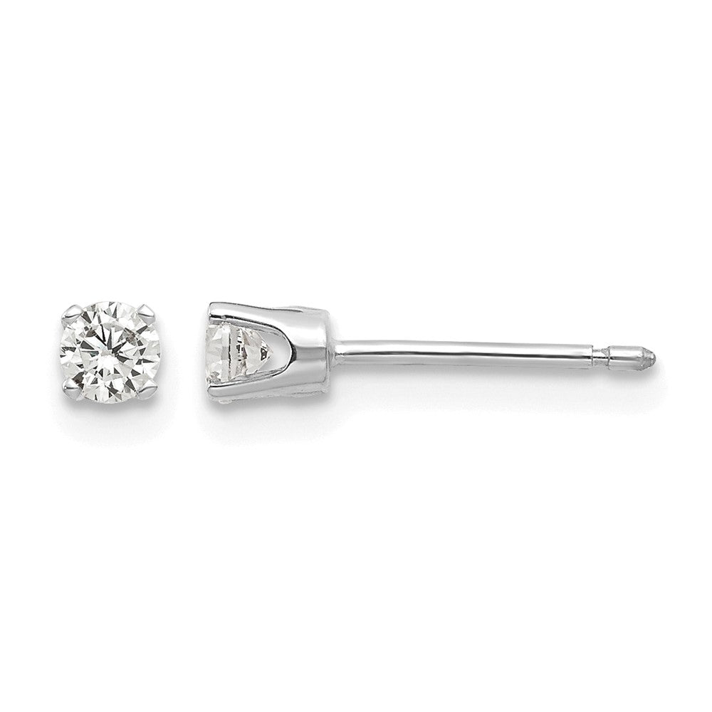 14k White Gold 3mm CZ stud earrings