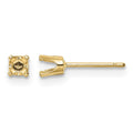 14k 3.25mm Round Stud Earring Mounting w/backs