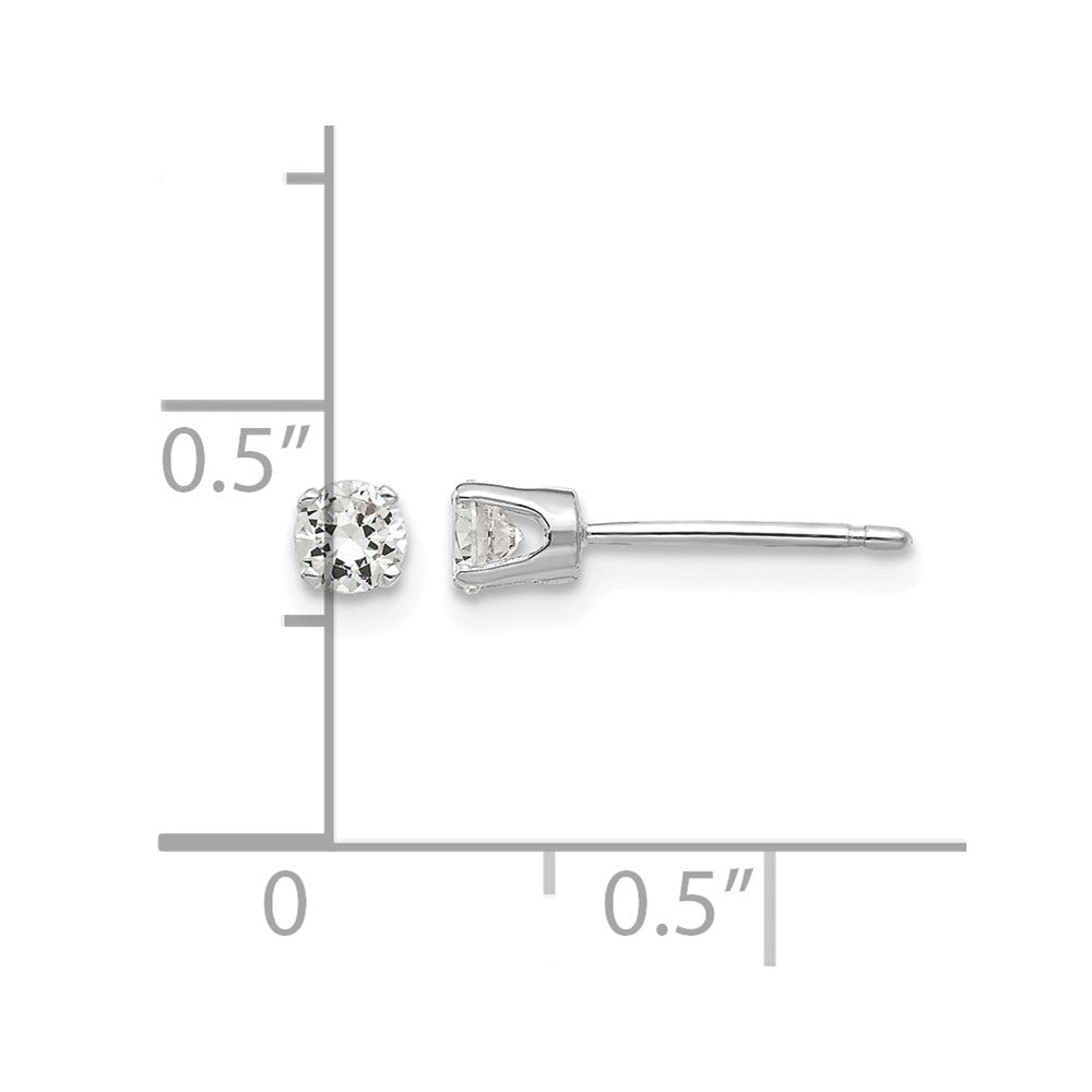 14k White Gold 3.25mm CZ stud earrings