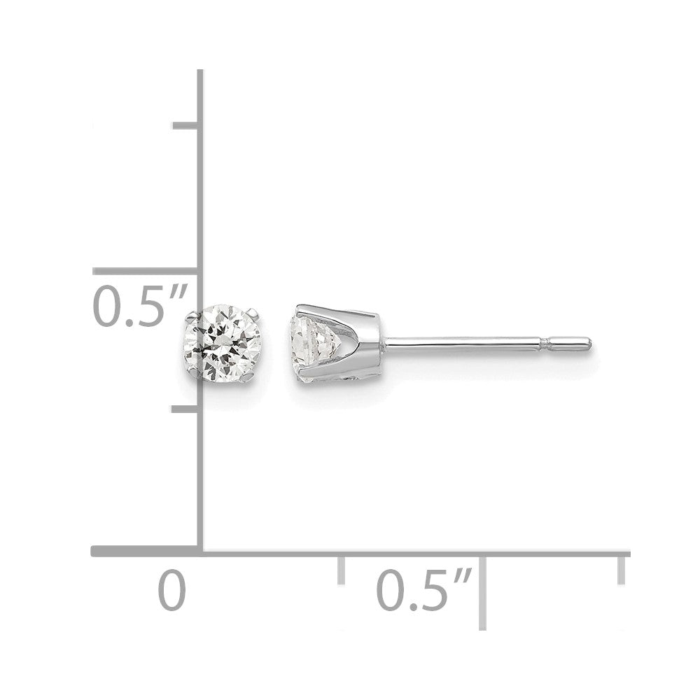 14k White Gold 3.5mm CZ stud earrings