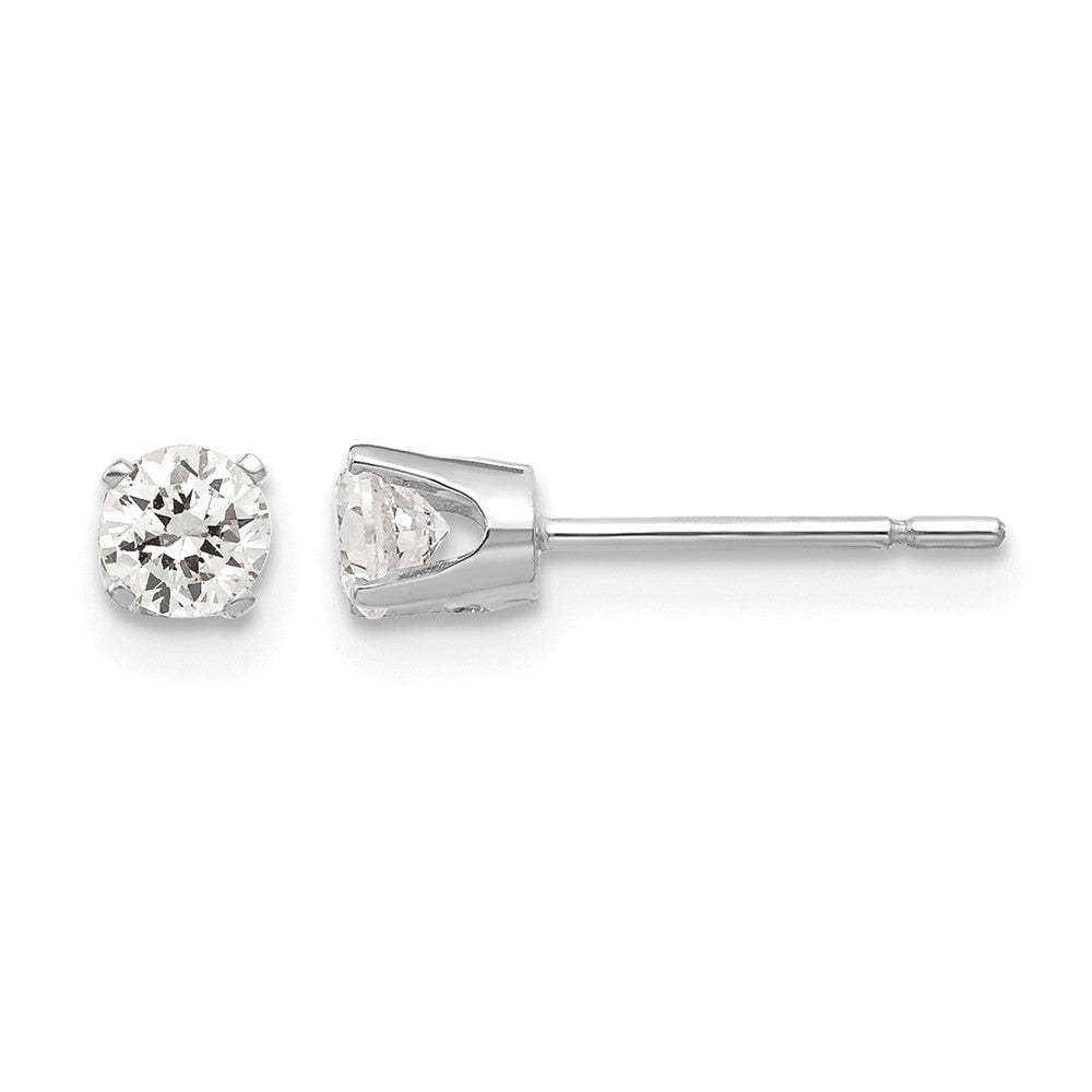 14k White Gold 3.5mm CZ stud earrings