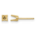 14k 3.75mm Round Stud Earring Mounting w/backs