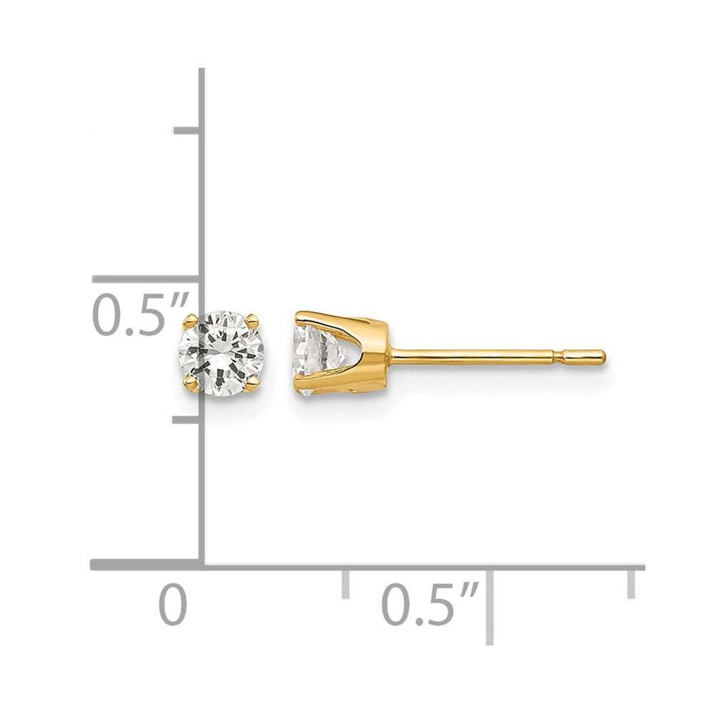 14k 3.75mm CZ stud earrings