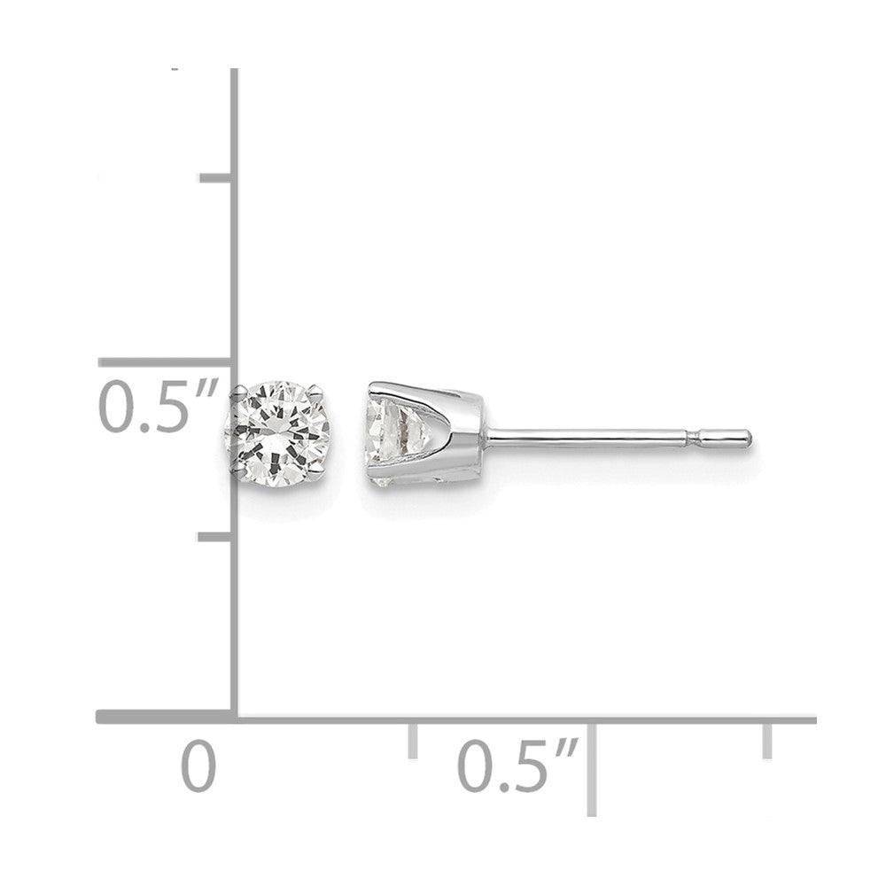 14k White Gold 3.75mm CZ stud earrings