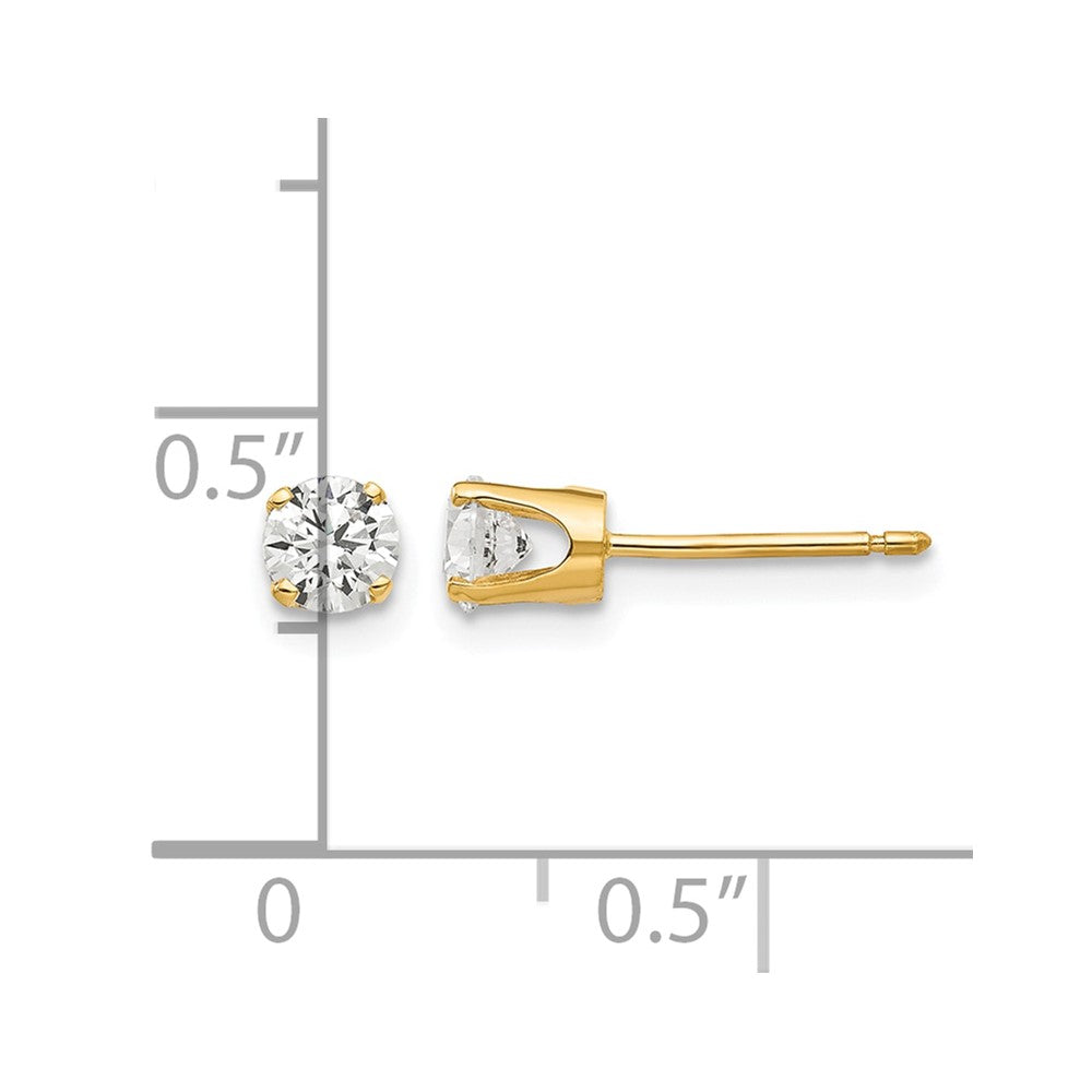 14k 4mm CZ stud earrings