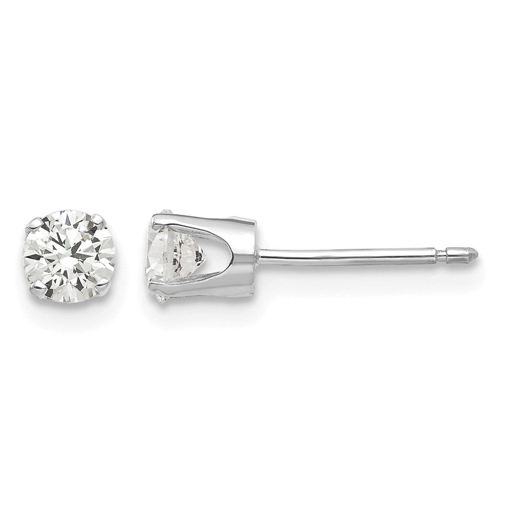14k White Gold 4mm CZ stud earrings