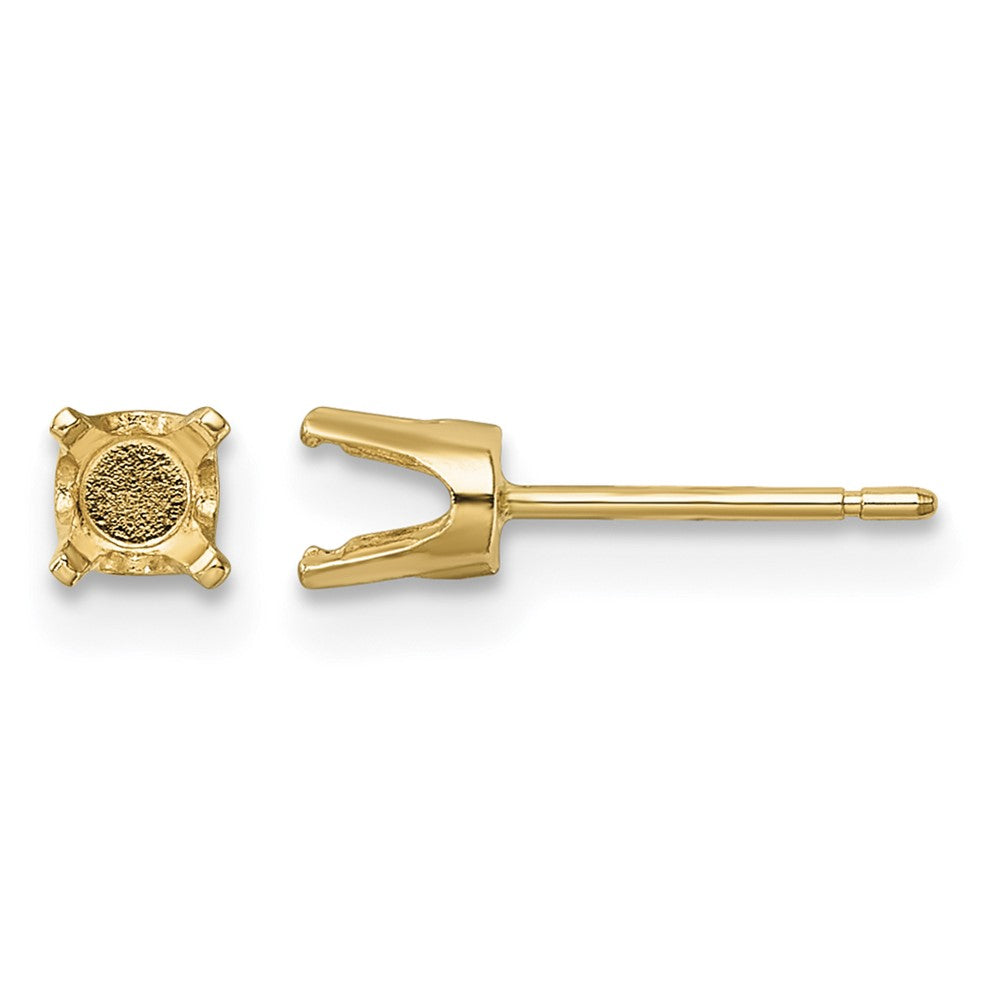 14k 4.25mm Round Stud Earring Mounting w/backs