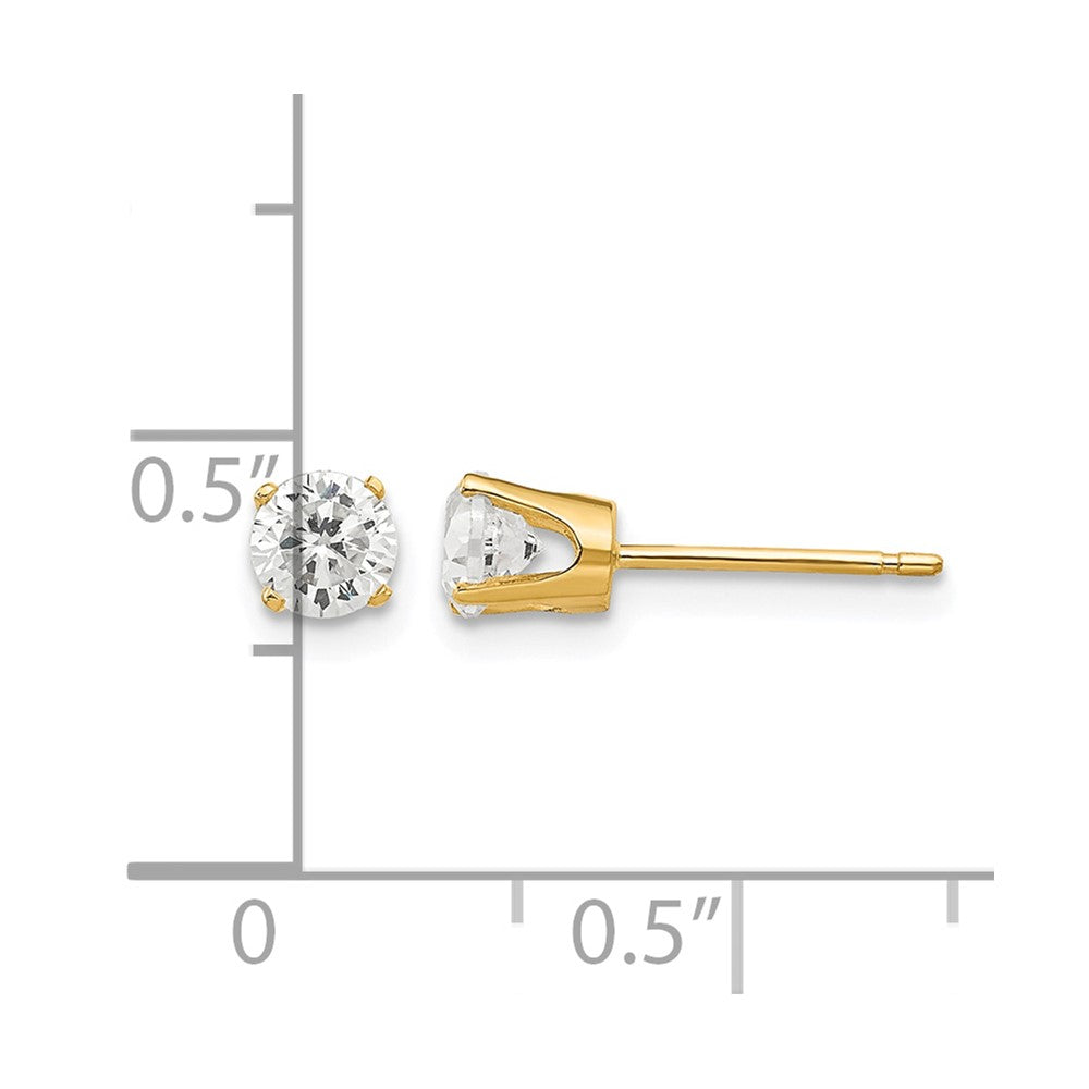 14k 4.25mm CZ stud earrings