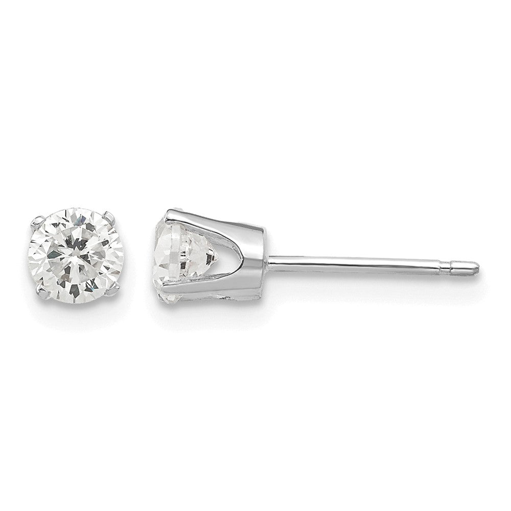 14k White Gold 4.25mm CZ stud earrings