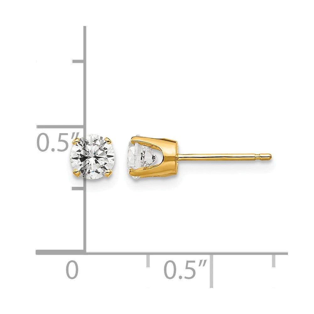 14k 4.5mm CZ stud earrings