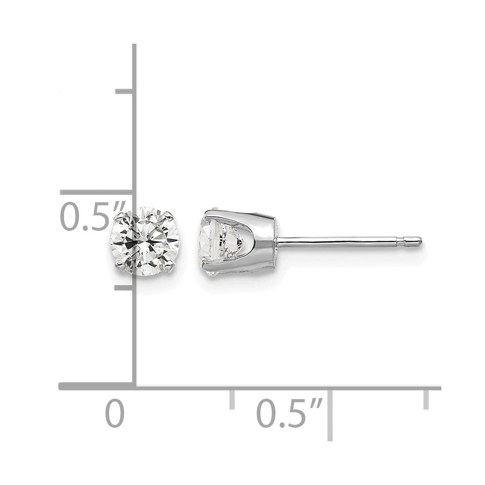 14k White Gold 4.5mm CZ stud earrings