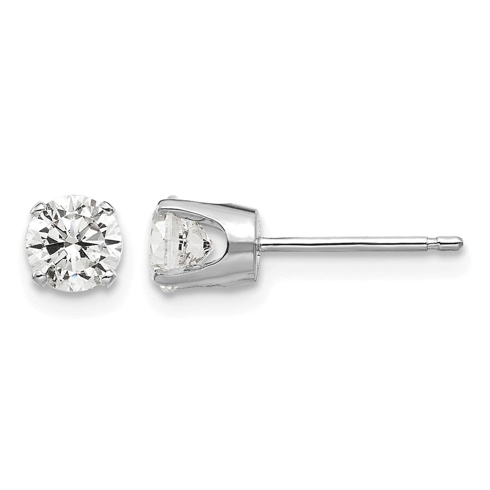 14k White Gold 4.5mm CZ stud earrings