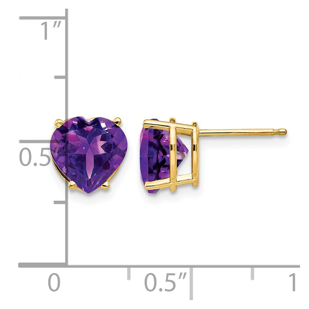 14k 8mm Heart Amethyst earring