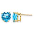 14k 8mm Heart Blue Topaz earring