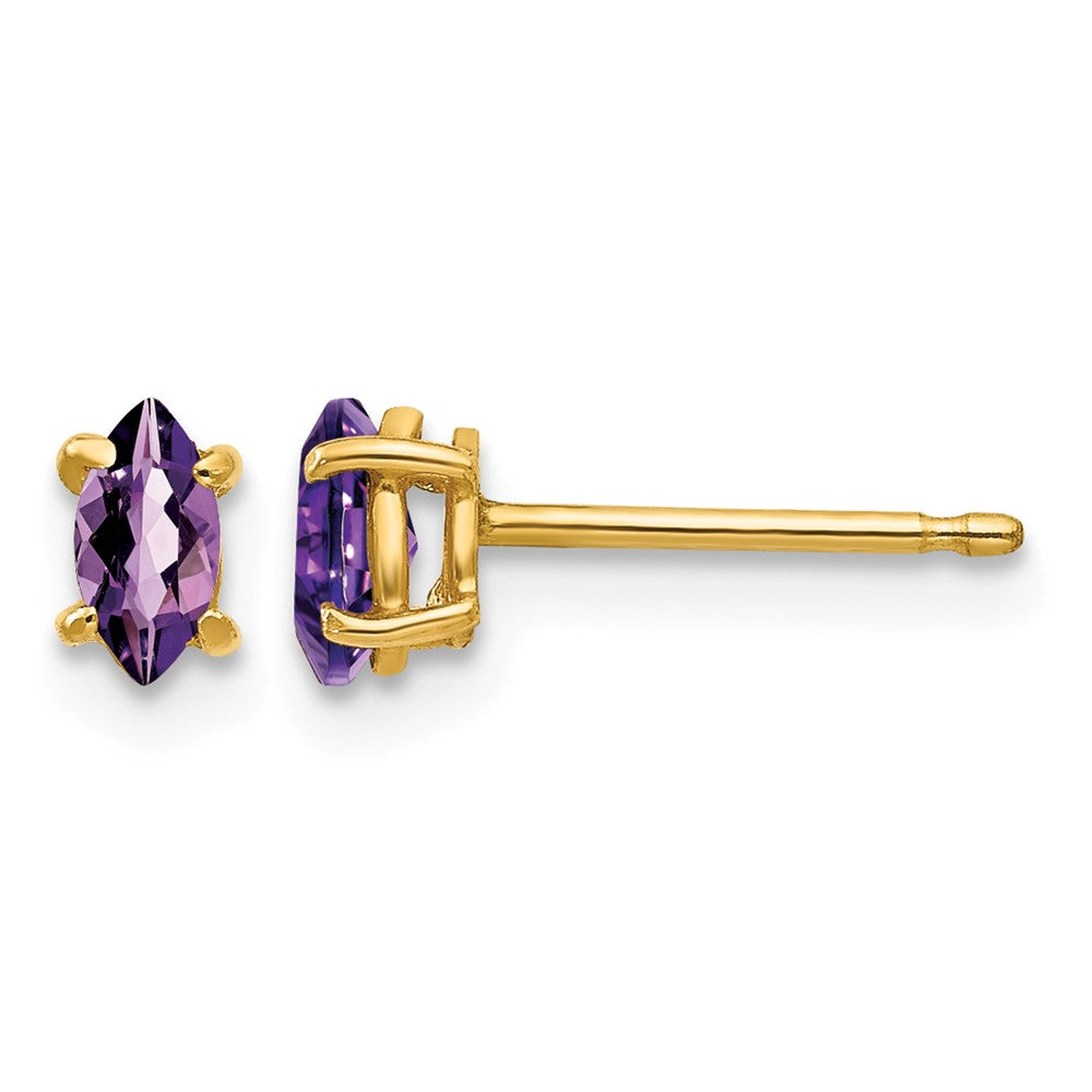 14k 5x2.5mm Marquise Amethyst earring