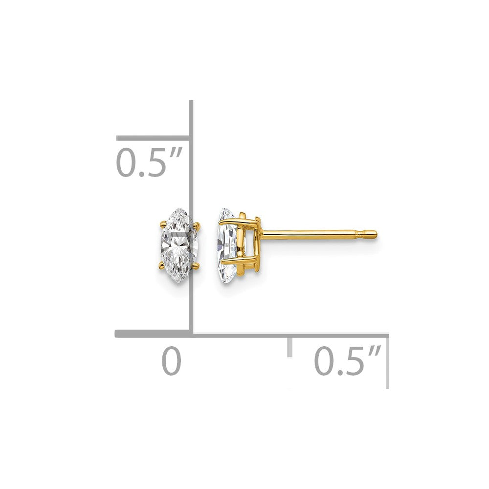 14k 5x2.5mm Marquise Cubic Zirconia earring