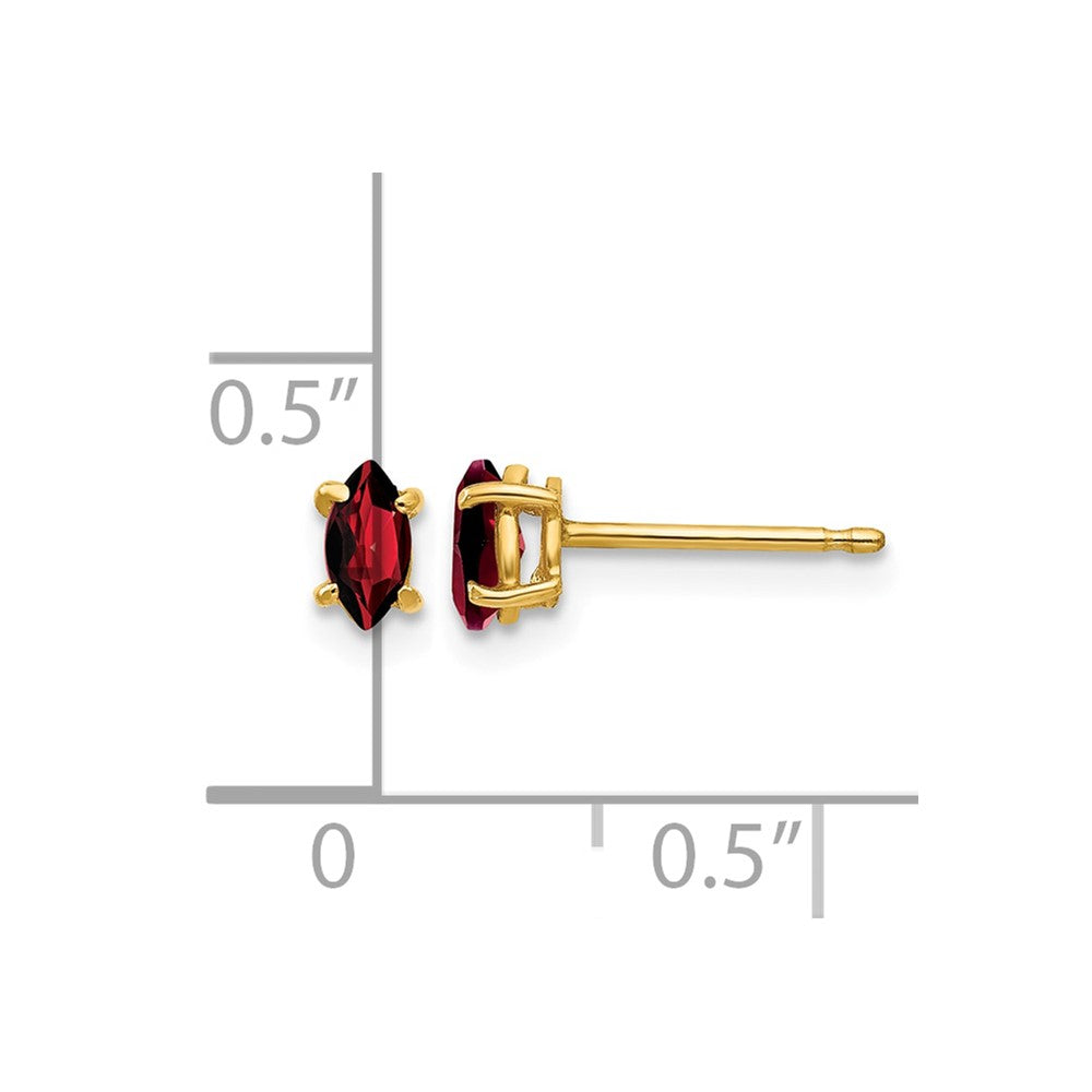 14k 5x2.5mm Marquise Garnet earring