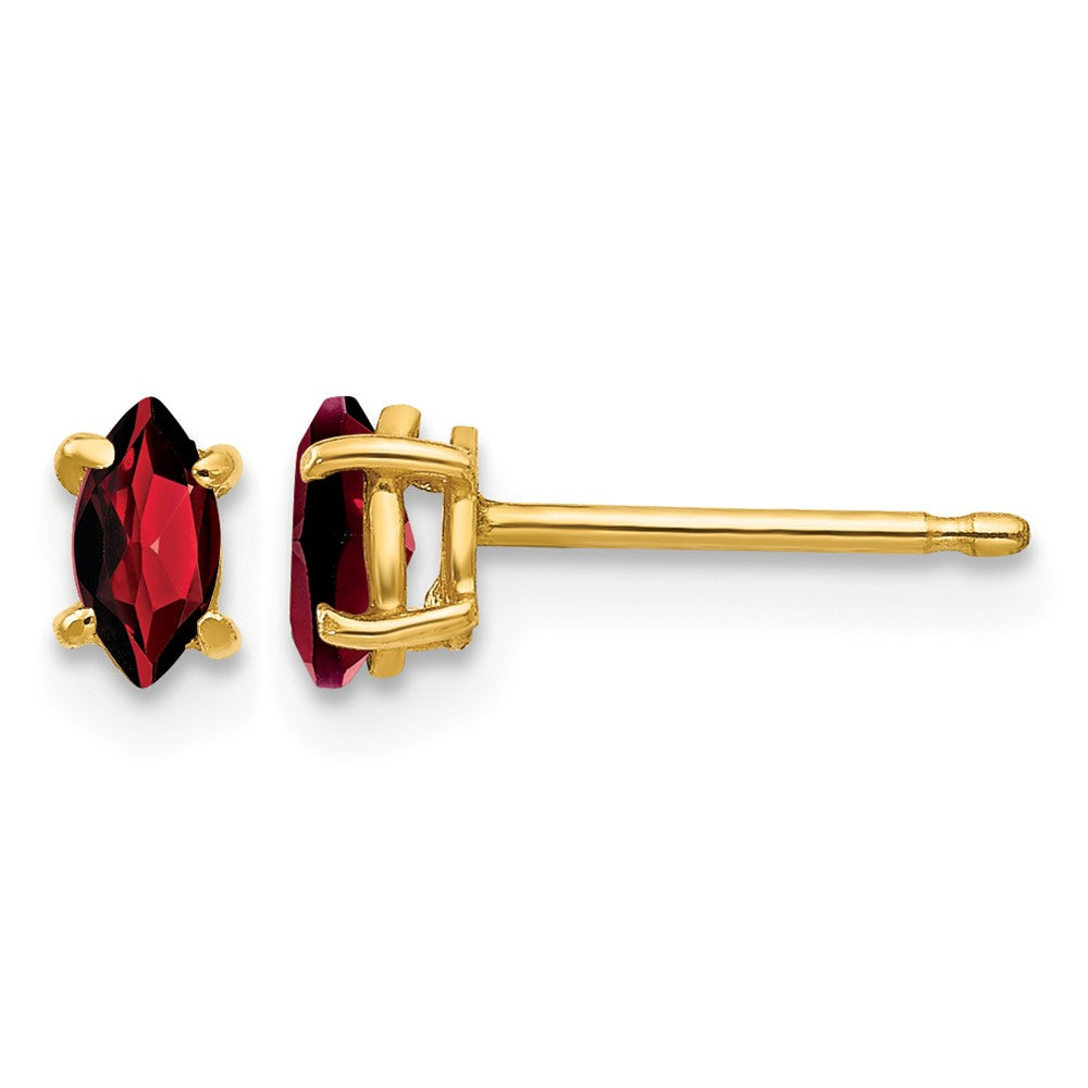 14k 5x2.5mm Marquise Garnet earring