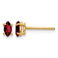 14k 5x2.5mm Marquise Garnet earring