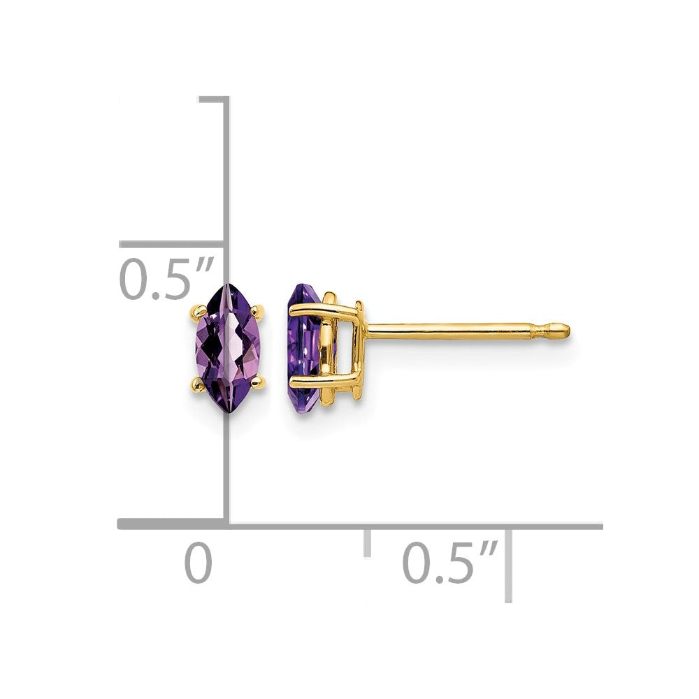 14k 6x3mm Marquise Amethyst earring