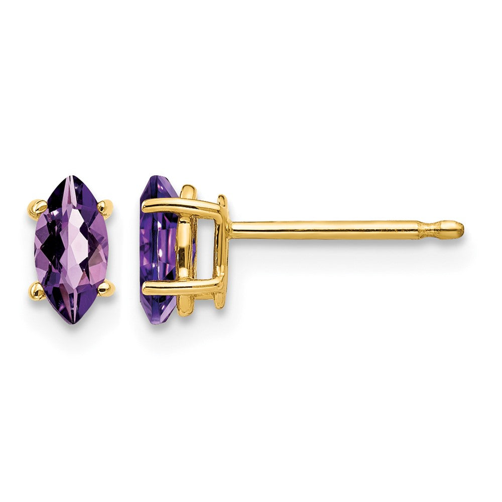 14k 6x3mm Marquise Amethyst earring