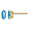 14k 6x3mm Marquise Blue Topaz earring