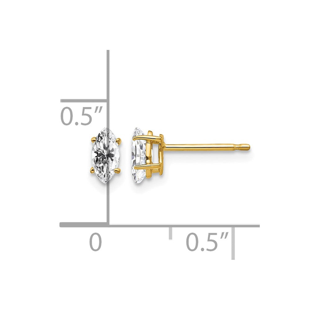 14k 6x3mm Marquise Cubic Zirconia earring