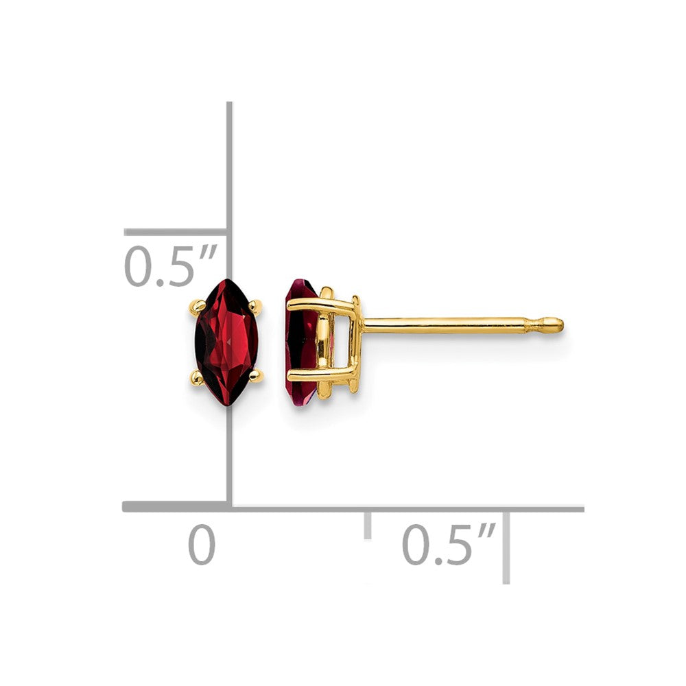 14k 6x3mm Marquise Garnet earring