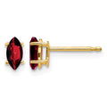 14k 6x3mm Marquise Garnet earring