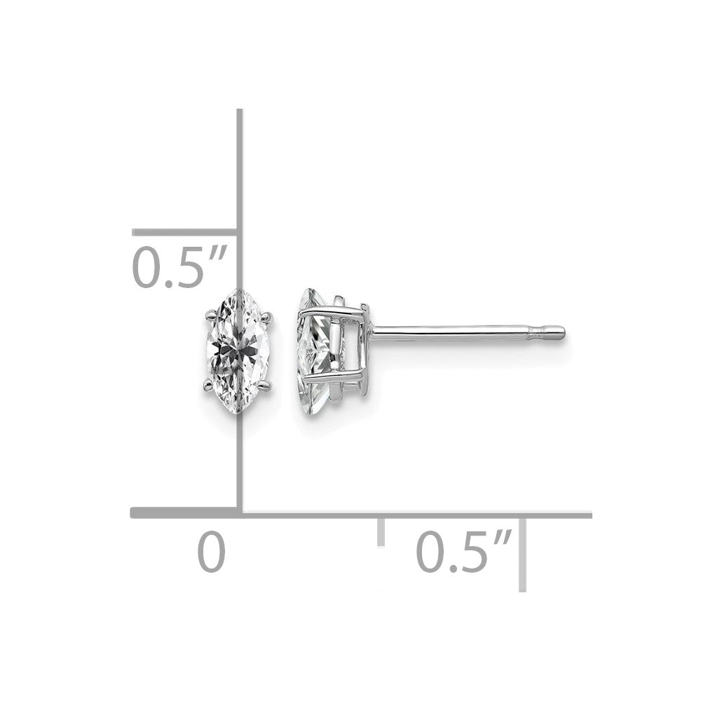 14k White Gold 6x3mm Marquise Cubic Zirconia earring