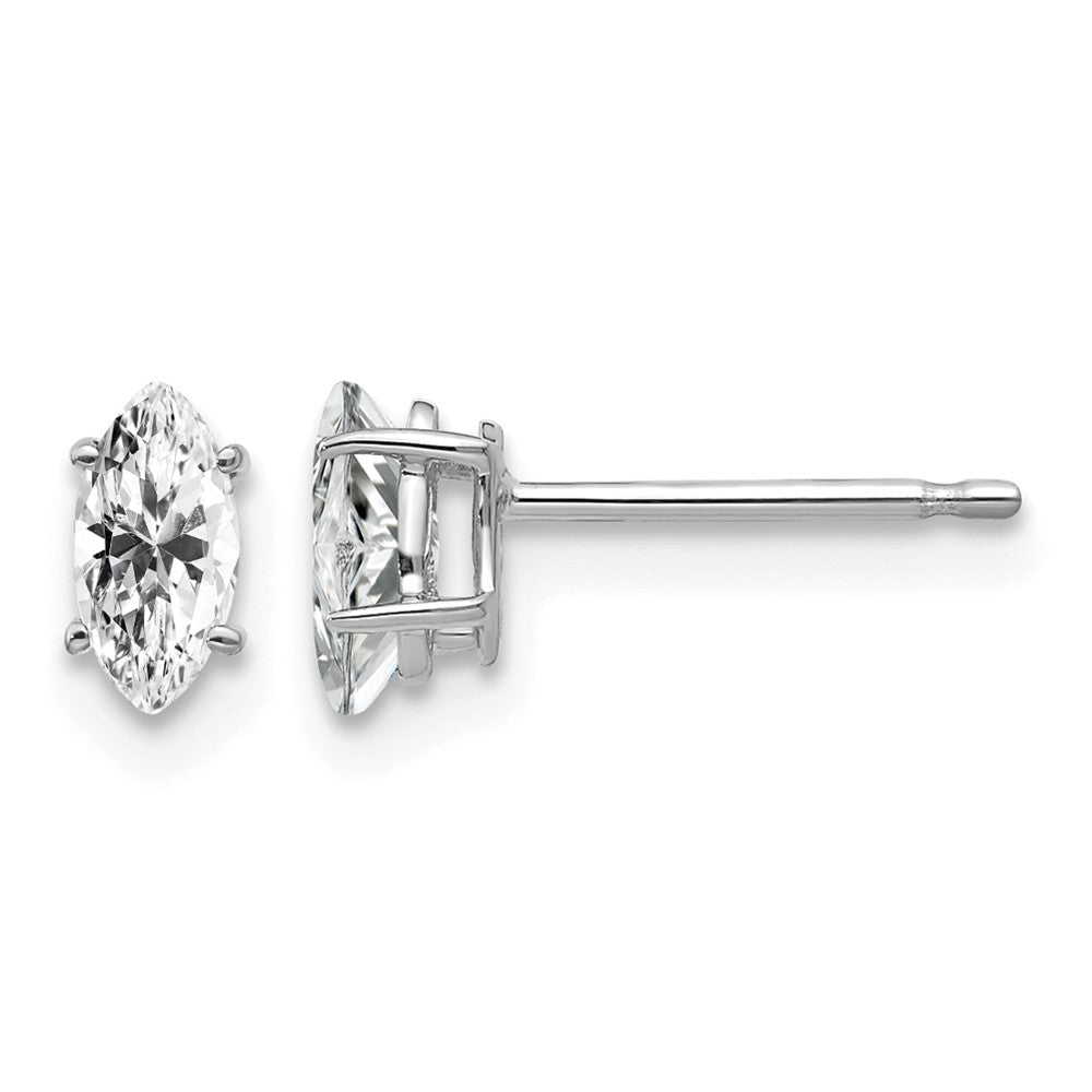 14k White Gold 6x3mm Marquise Cubic Zirconia earring
