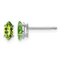 14k White Gold 6x3mm Marquise Peridot earring