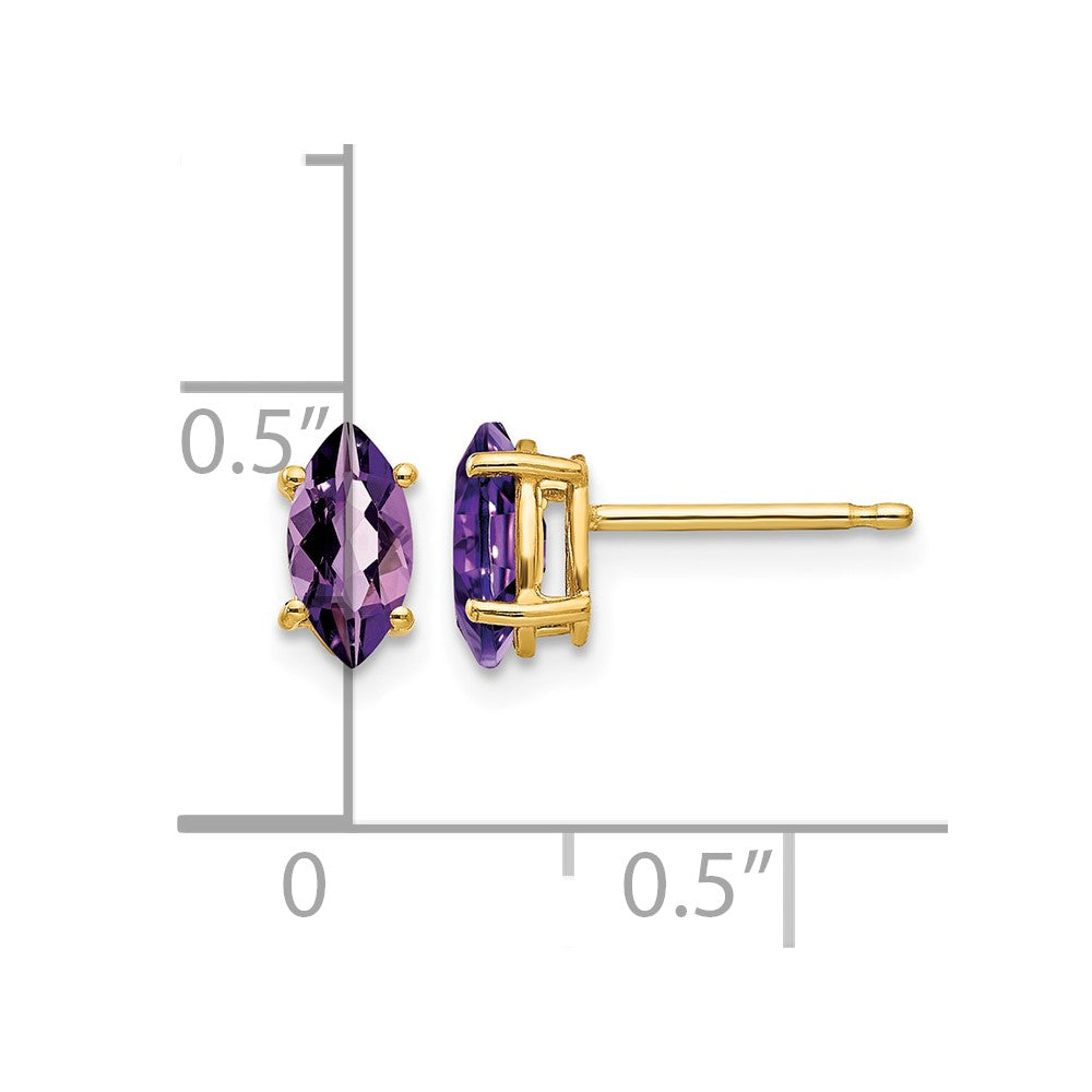14k 7x3.5mm Marquise Amethyst earring