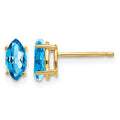 14k 7x3.5mm Marquise Blue Topaz earring