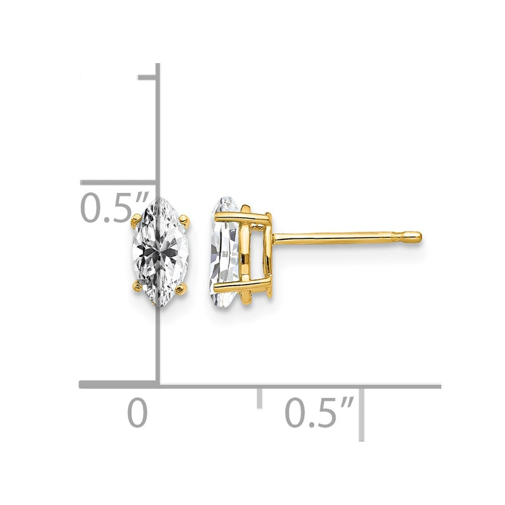 14k 7x3.5mm Marquise Cubic Zirconia earring