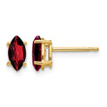 14k 7x3.5mm Marquise Garnet earring