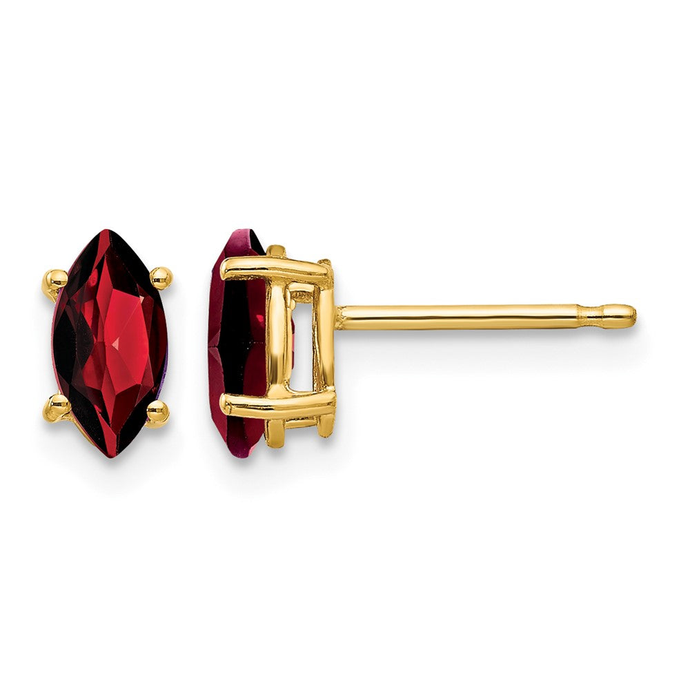 14k 7x3.5mm Marquise Garnet earring