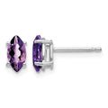 14k White Gold 7x3.5mm Marquise Amethyst earring