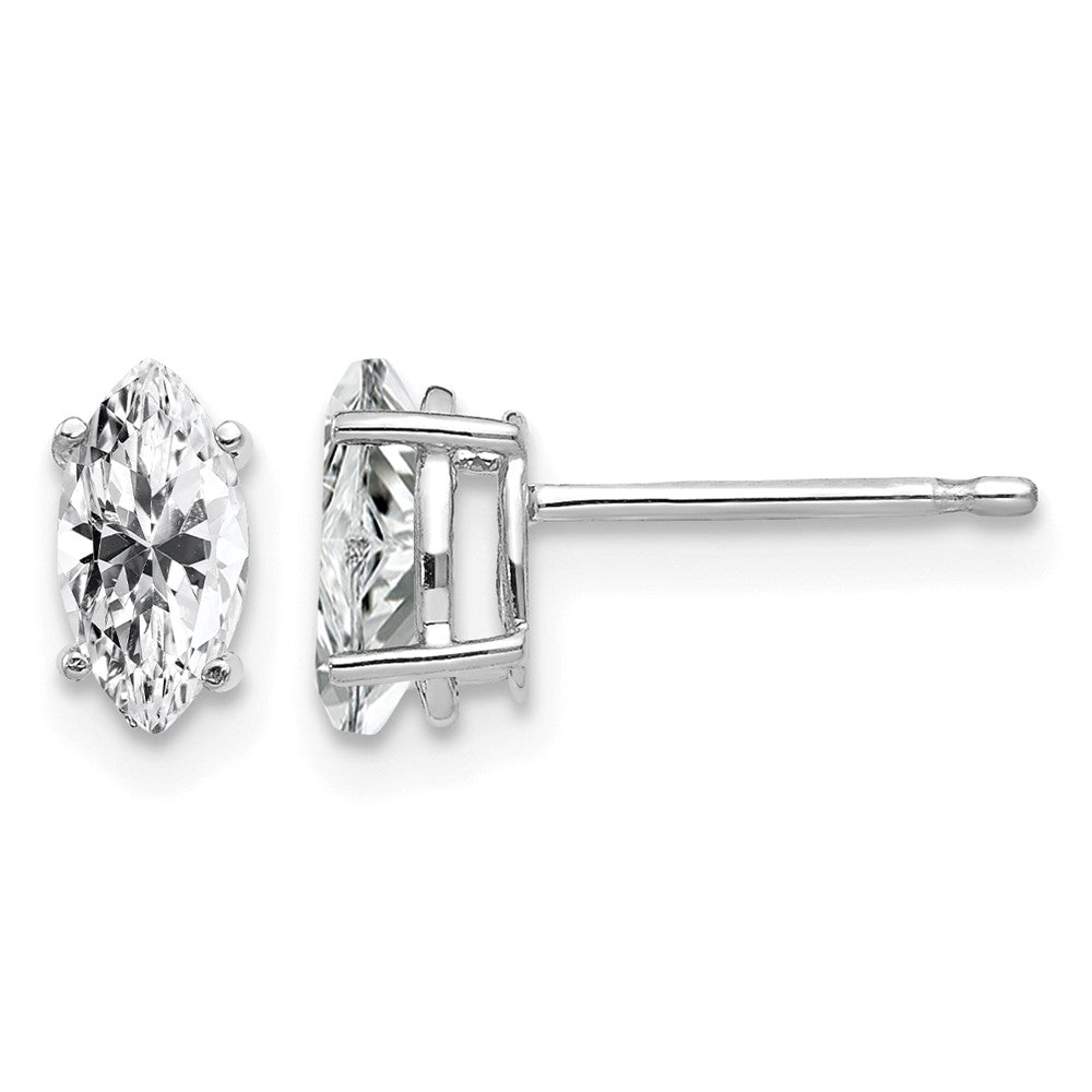14k White Gold 7x3.5mm CZ Marquise Stud Earring