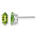 14k White Gold 7x3.5mm Peridot Marquise Stud Earring