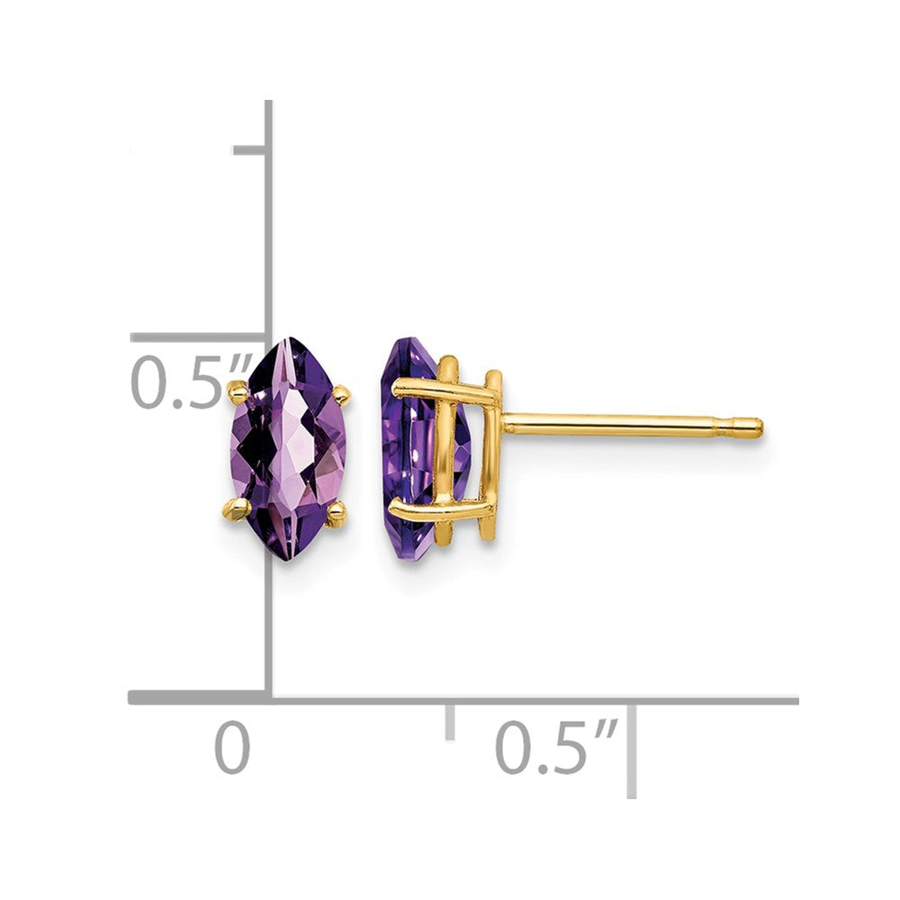 14k 8x4mm Marquise Amethyst earring