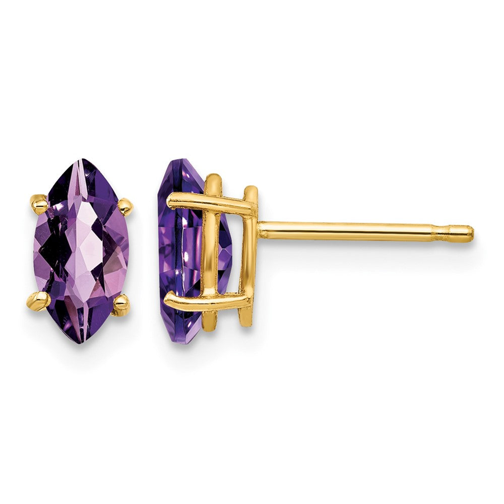14k 8x4mm Marquise Amethyst earring