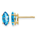 14k Blue Topaz Marquise Stud Earring