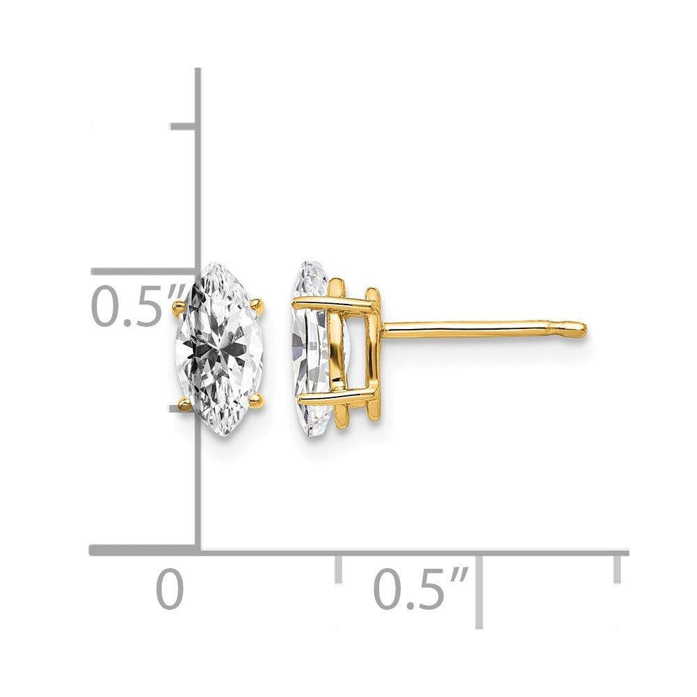 14k 8x4mm Marquise Cubic Zirconia earring