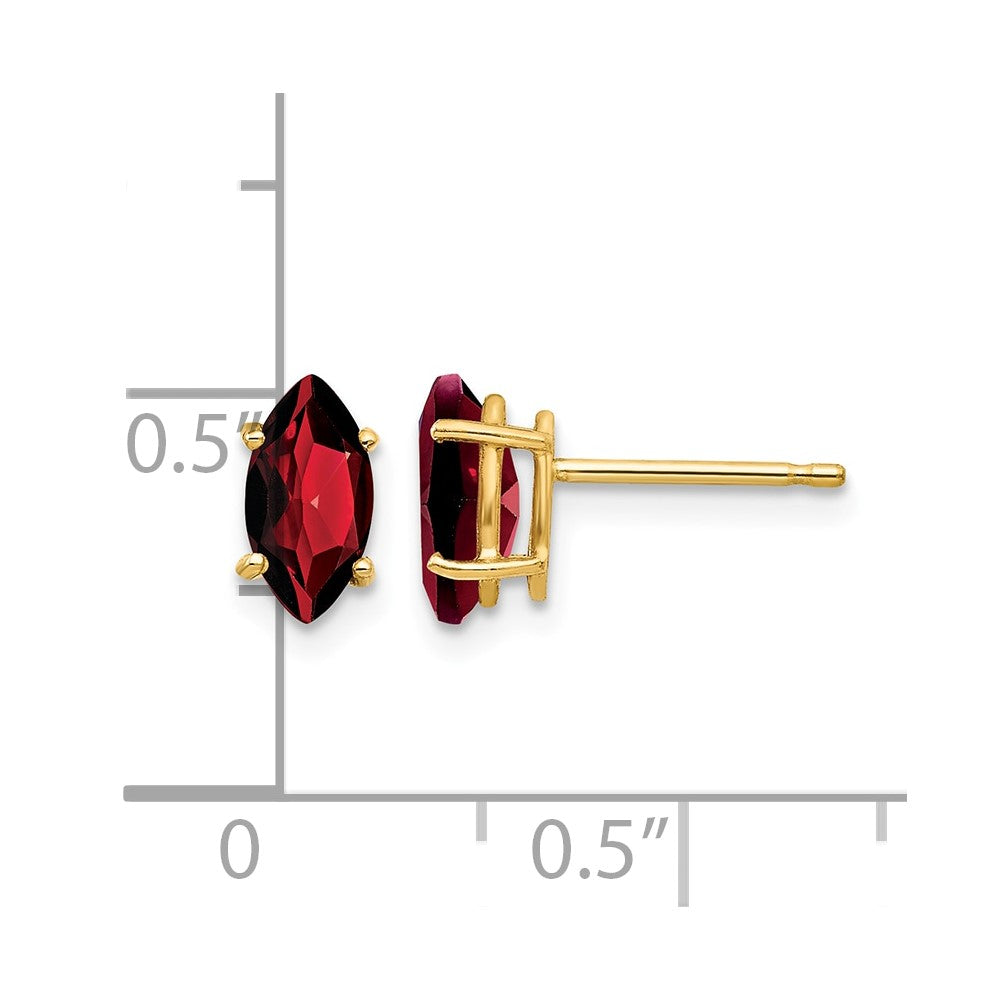 14k 8x4mm Marquise Garnet earring