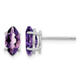 14k White Gold 8x4mm Amethyst Marquise Stud Earring