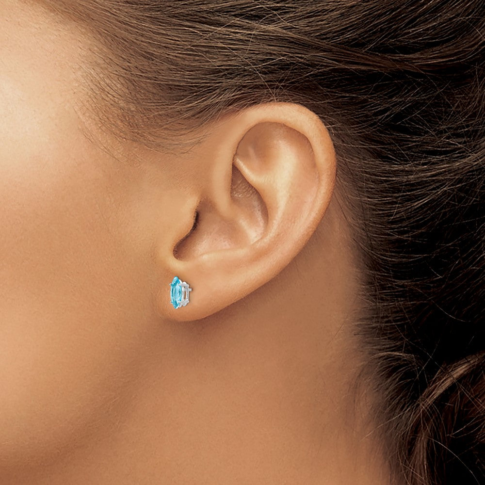 14k White Gold 8x4mm Marquise Earring Mounting