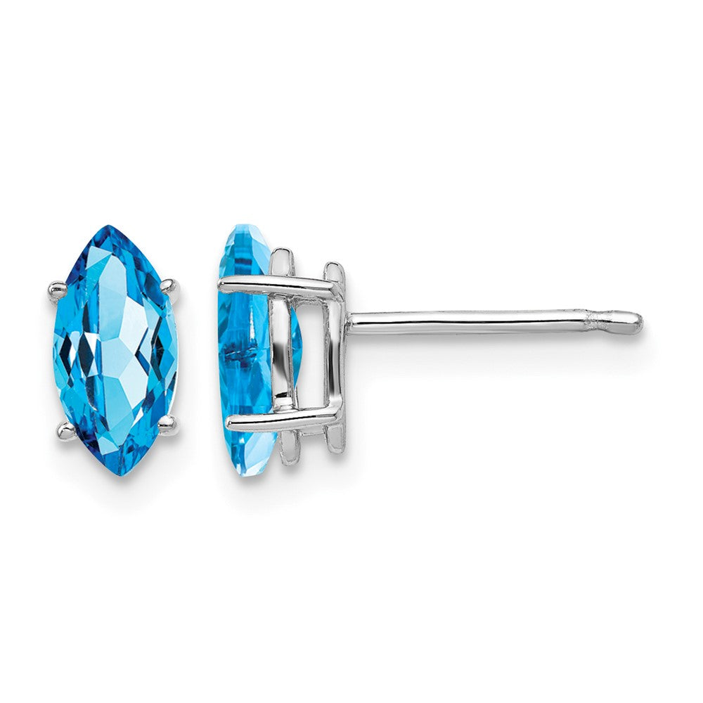 14k White Gold 8x4mm Marquise Earring Mounting